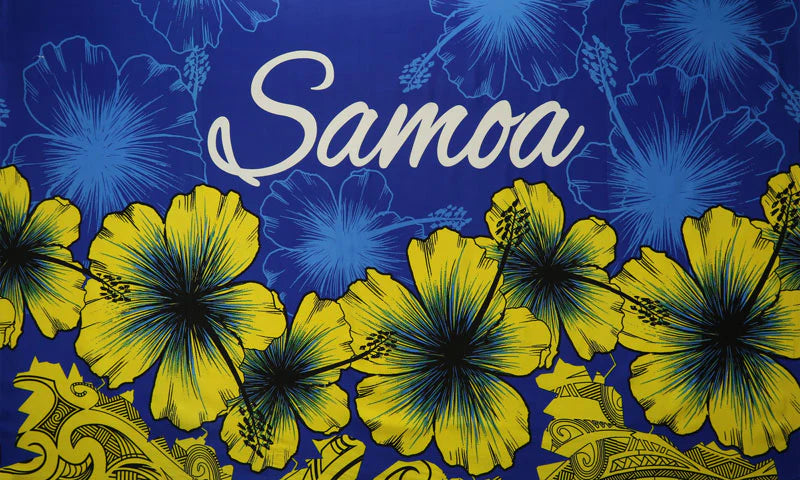 Samoa Blue with Hibiscus