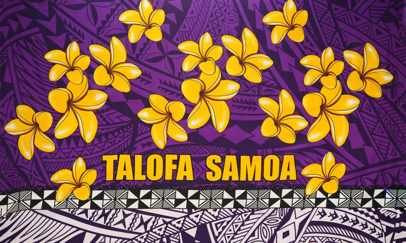 Talofa Samoa Purple with Tribal Border