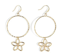 Load image into Gallery viewer, Plumeria Loop Earrings
