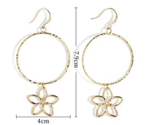 Load image into Gallery viewer, Plumeria Loop Earrings
