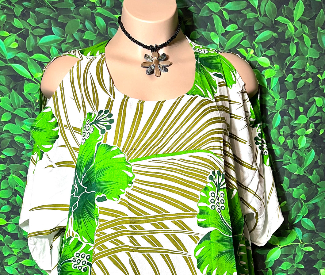 Tropical Hibiscus with Open Shoulder Poncho (One Size)