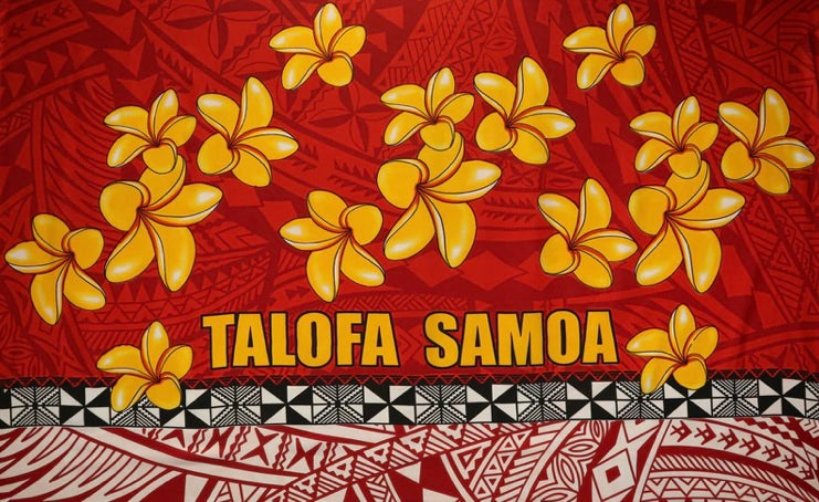 Talofa Samoa Red with Tribal Border