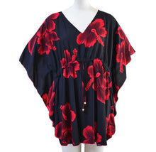 Load image into Gallery viewer, Hibiscus V-Neck Poncho/Cover-Up (One Size)
