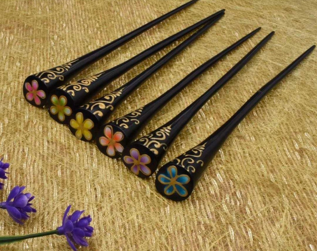 Plumeria Single Prong Hair Stick