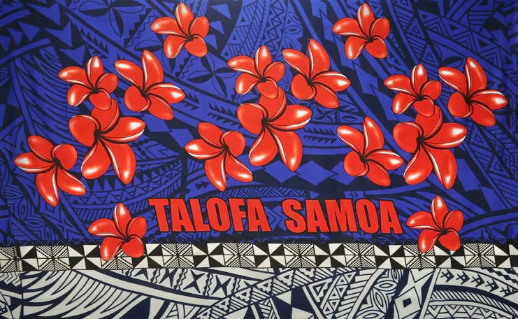 Talofa Samoa Blue with Tribal Border
