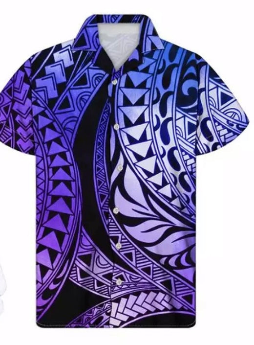 Ombré Tribal Aloha Shirt