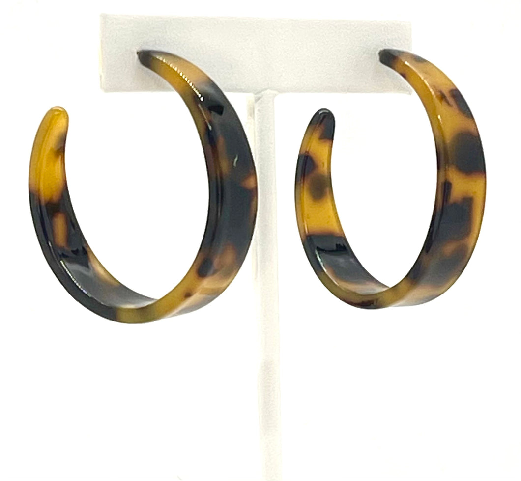40mm Faux Tortoise Hoops